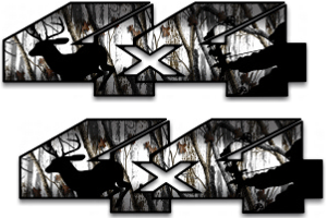 4x4 Snow camo bow hunter deer decal