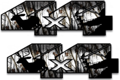 4x4 Snow camo bow hunter deer decal