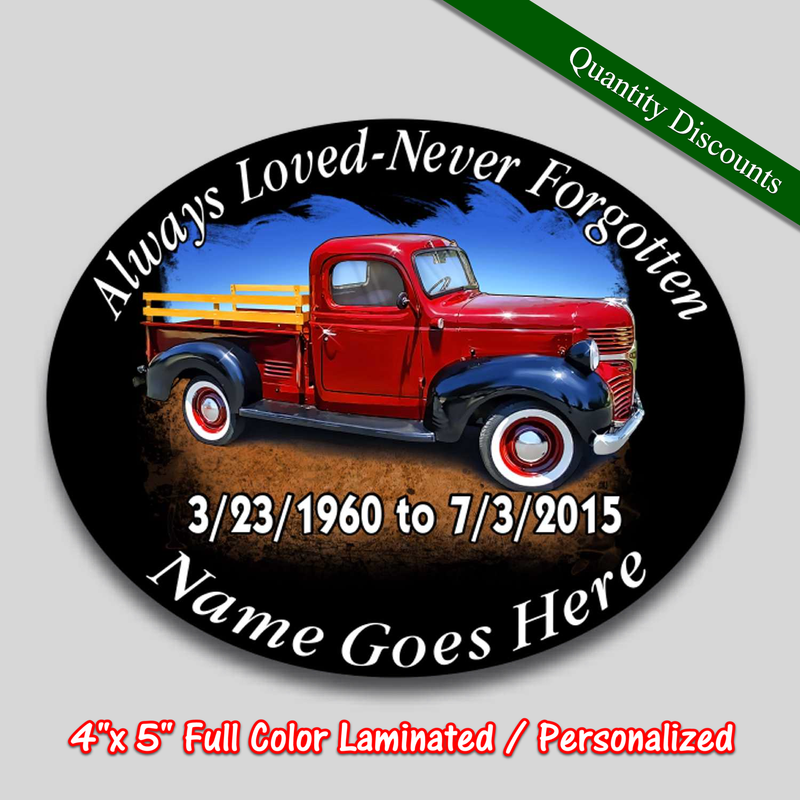 in loving memory decal old antique truck