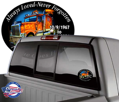 Always Loved-Never Forgotten Memorial vinyl decal big rig truck driver Qty. Discounts - RTC Trading Company