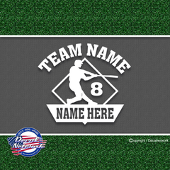 custom personalized vinyl baseball diamond batter decal sticker