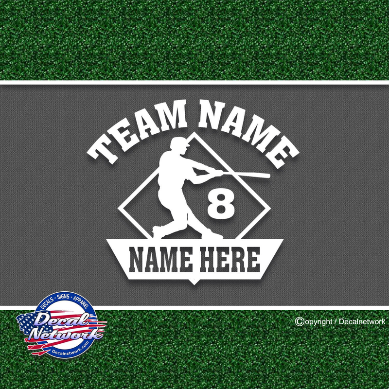 custom personalized vinyl baseball diamond batter decal sticker
