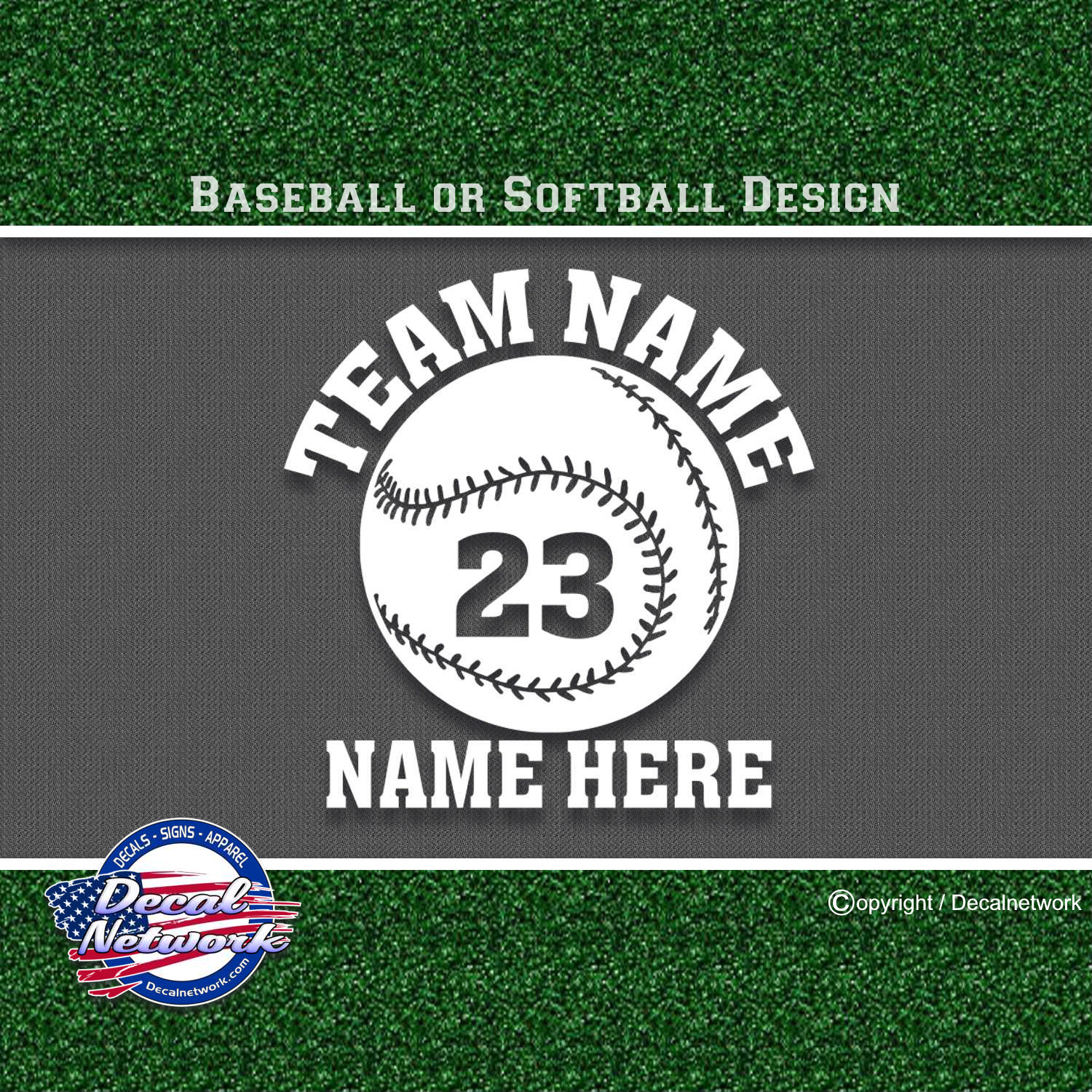 custom personalized vinyl baseball softball decal sticker