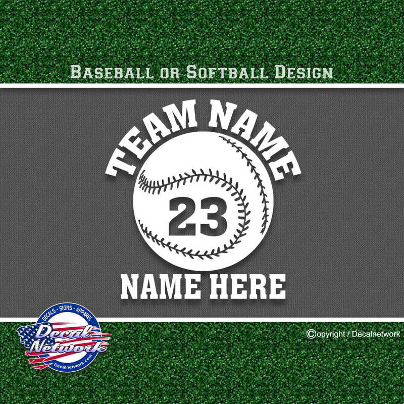 custom personalized vinyl baseball softball decal sticker