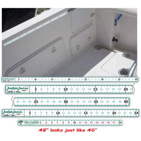 Boat Ruler fish measuring tape decal size 18", 24", 40", 48"