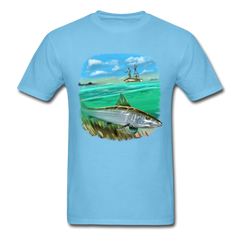 Bone Fishing tee shirt - aquatic blue