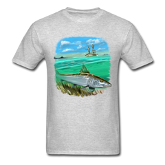 Bone Fishing tee shirt - heather gray