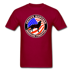 Coyote Hunters American Tradition tee shirt - dark red