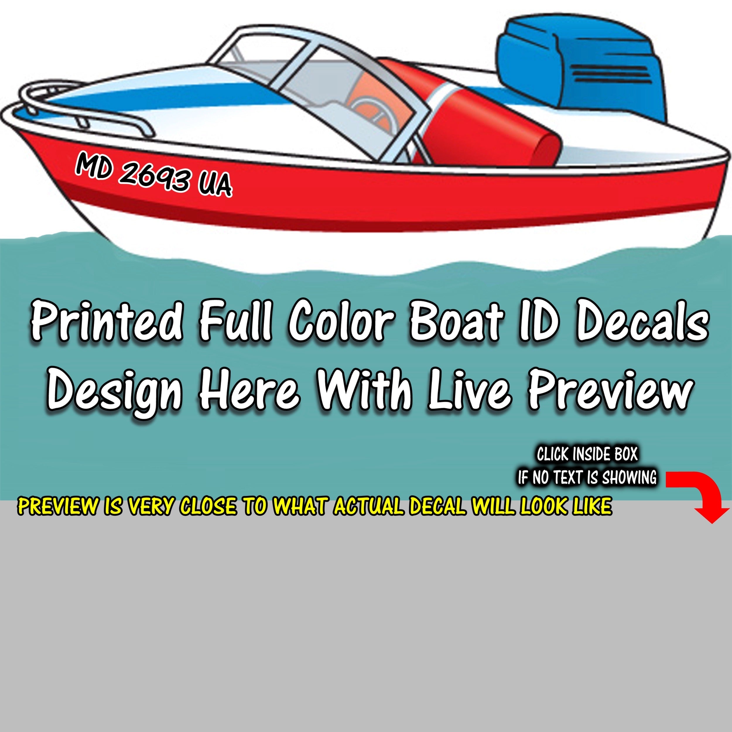 Custom Boat Watercraft Registration Numbers