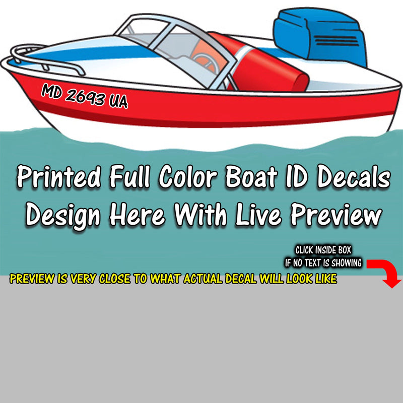 Custom Boat Watercraft Registration Numbers
