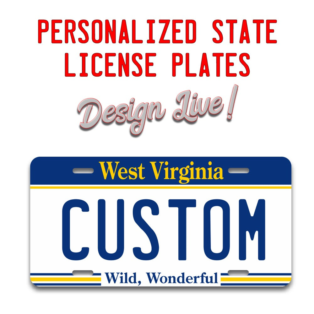 Custom State License Plates  6"x 12" auto tag
