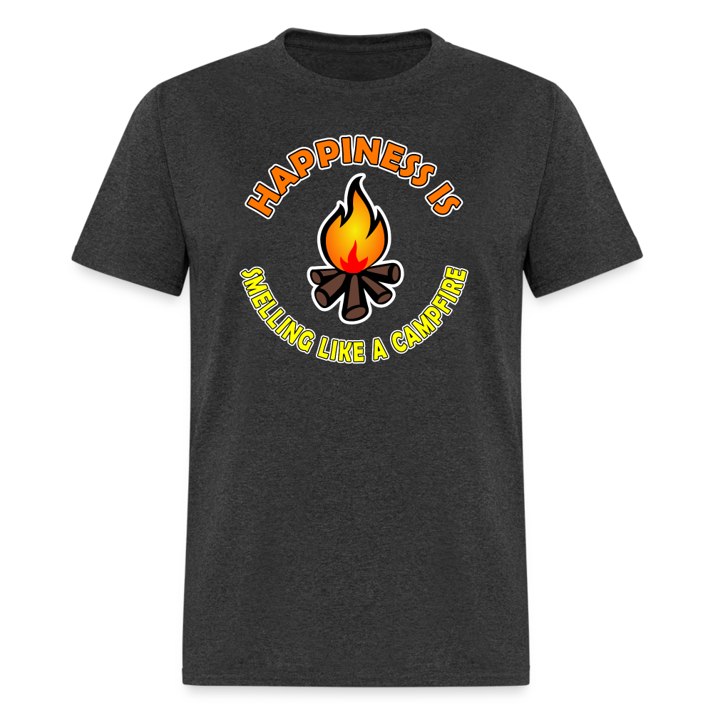 Happiness is smelling like a campfire t-shirt - heather black