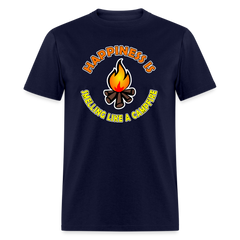 Happiness is smelling like a campfire t-shirt - navy