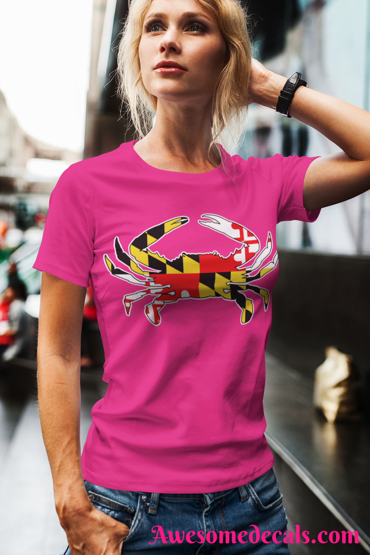 maryland flag crab tee shirt