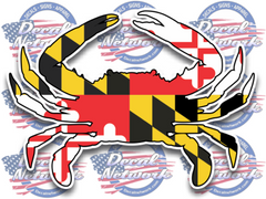 Maryland flag blue crab vinyl decal sticker 3"x 4" - Decalnetwork