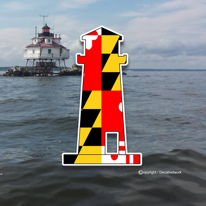 Maryland Flag Lighthouse vinyl decal sticker - [Awesome_Decals]