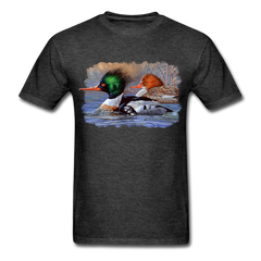 Merganser Ducks waterfowl wildlife tee shirt - heather black