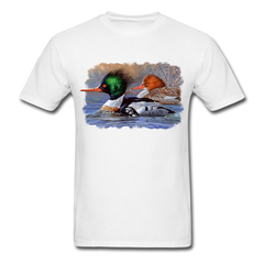 Merganser Ducks waterfowl wildlife tee shirt - white