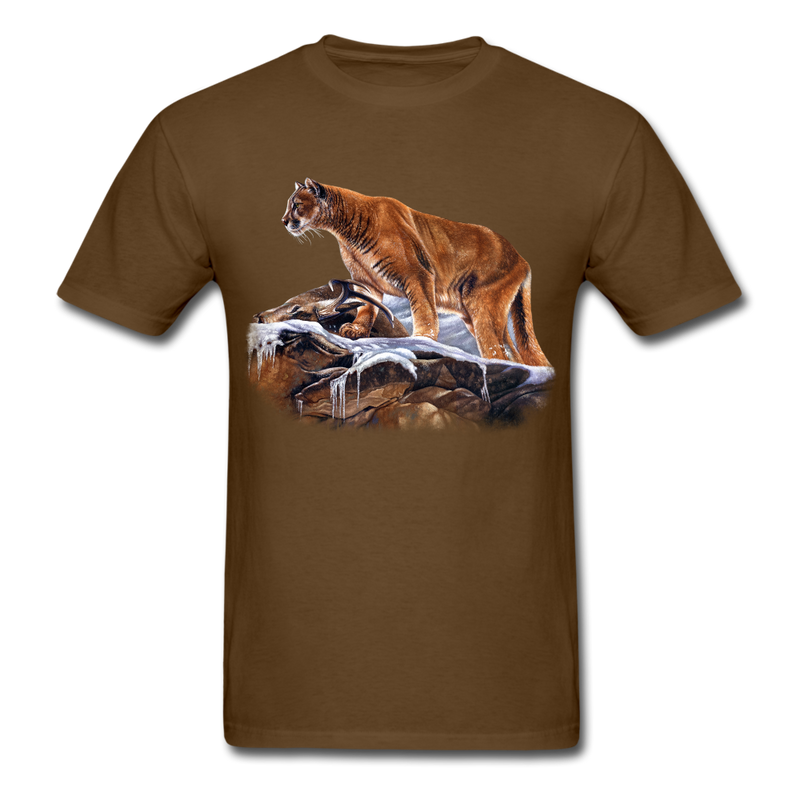 Mountain Lion Wildlife tee shirt - brown