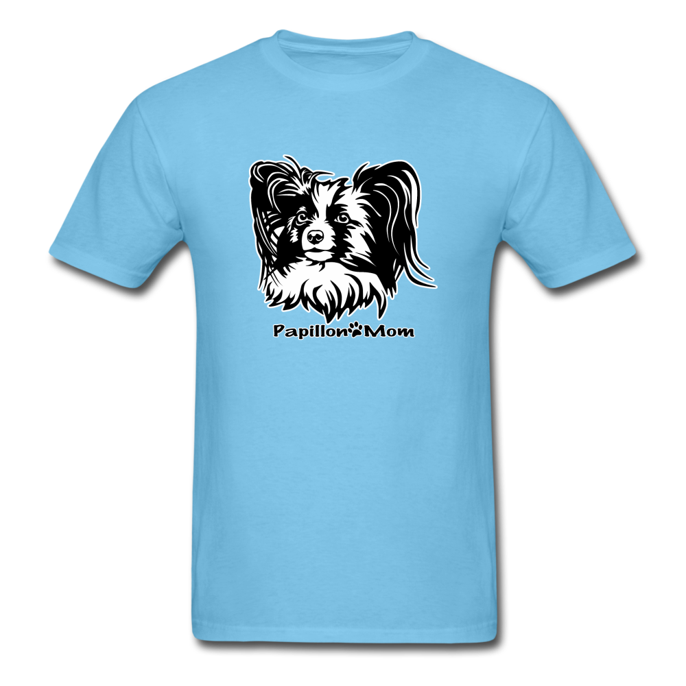 Papillon Mom  tee shirt Dog Lady - aquatic blue
