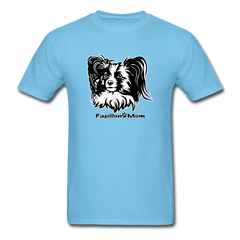 Papillon Mom  tee shirt Dog Lady - aquatic blue