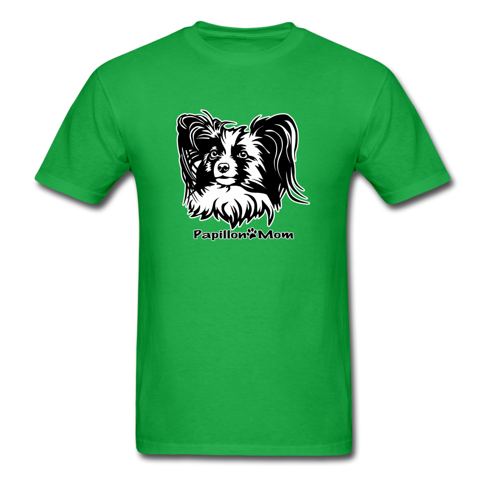 Papillon Mom  tee shirt Dog Lady - bright green