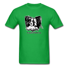 Papillon Mom  tee shirt Dog Lady - bright green
