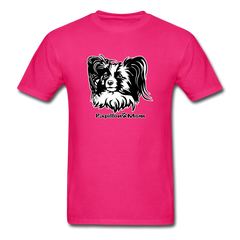 Papillon Mom  tee shirt Dog Lady - fuchsia