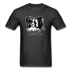 Papillon Mom  tee shirt Dog Lady - heather black