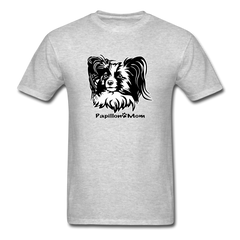 Papillon Mom  tee shirt Dog Lady - heather gray