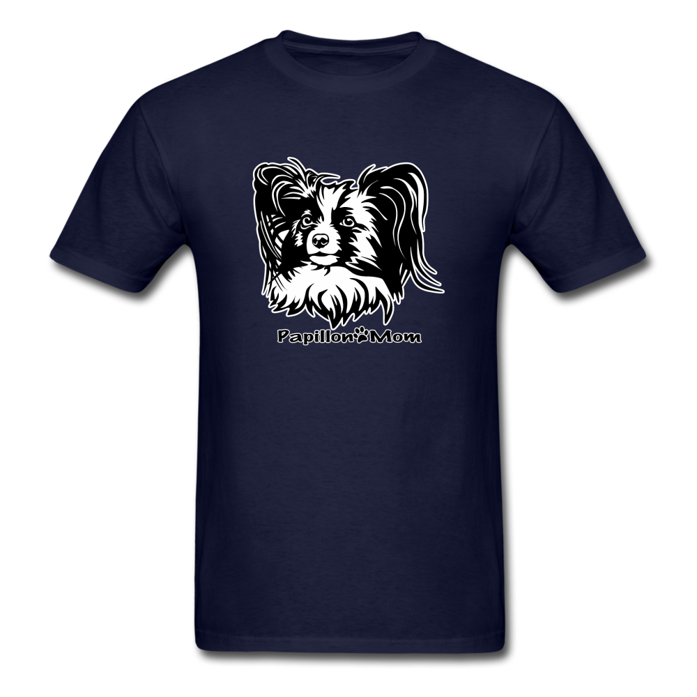 Papillon Mom  tee shirt Dog Lady - navy