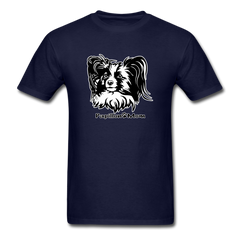 Papillon Mom  tee shirt Dog Lady - navy