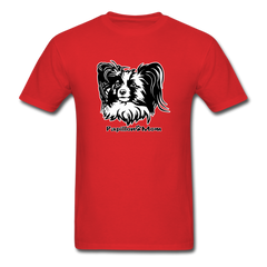 Papillon Mom  tee shirt Dog Lady - red