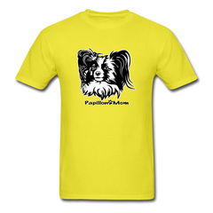 Papillon Mom  tee shirt Dog Lady - yellow