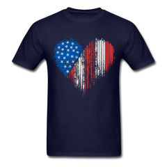Patriotic American Flag Heart - navy