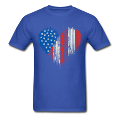 Patriotic American Flag Heart - royal blue