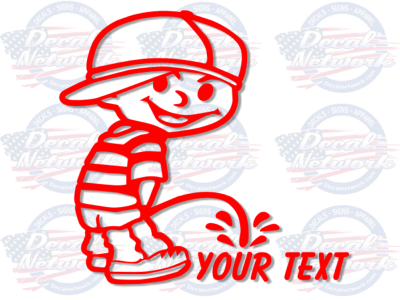 pee boy vinyl decal custom text calvin
