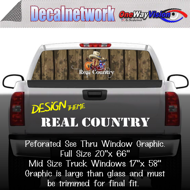 real country cow boy boots hat window graphic