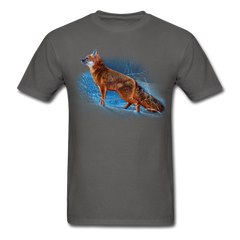 Red Fox wildlife tee shirt - charcoal