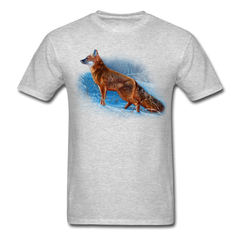 Red Fox wildlife tee shirt - heather gray