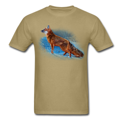 Red Fox wildlife tee shirt - khaki