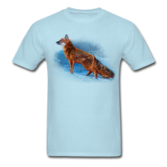 Red Fox wildlife tee shirt - powder blue