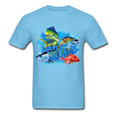 Saltwater Slam Fishing tee shirt - aquatic blue