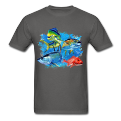 Saltwater Slam Fishing tee shirt - charcoal