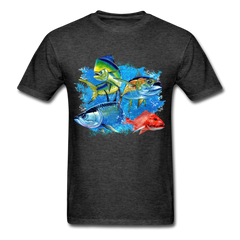 Saltwater Slam Fishing tee shirt - heather black