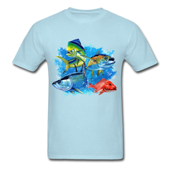 Saltwater Slam Fishing tee shirt - powder blue
