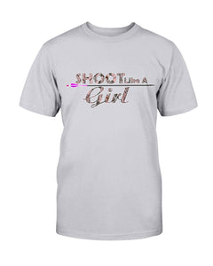 shoot like a girl bow hunting tee shirt