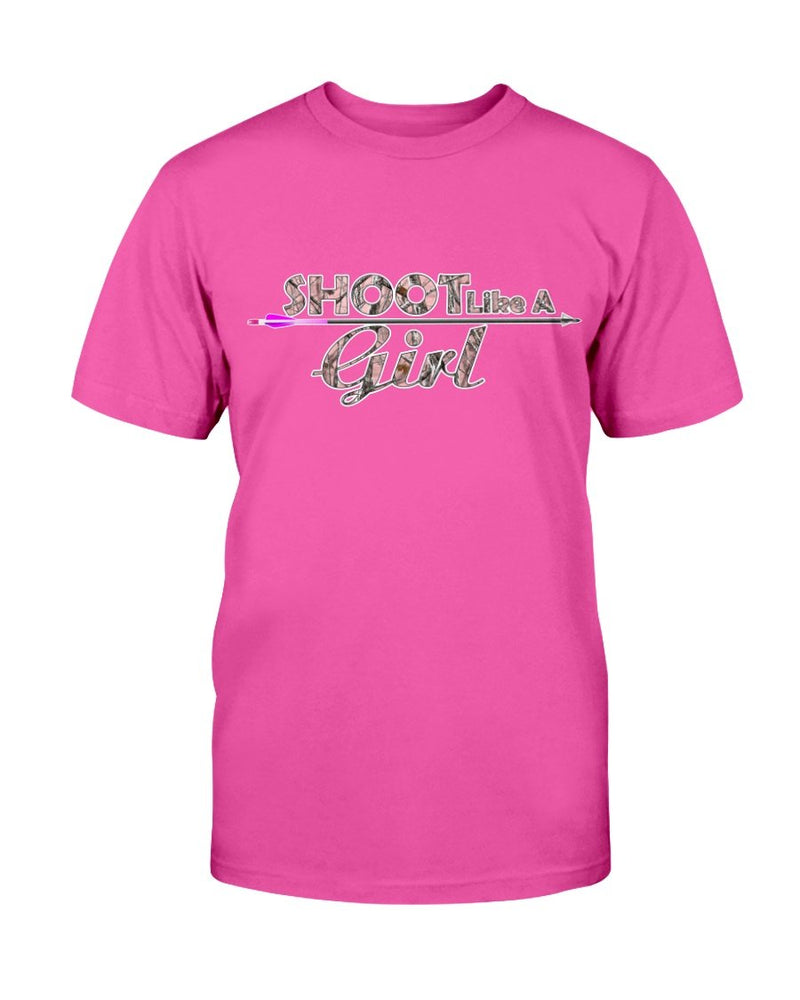 shoot like a girl bow hunting tee shirt