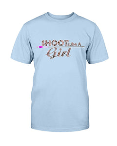 shoot like a girl bow hunting tee shirt