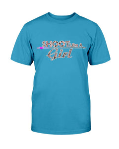 shoot like a girl bow hunting tee shirt
